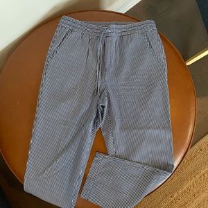 Gap Easy Pant in size medium, navy and white pinstripes
